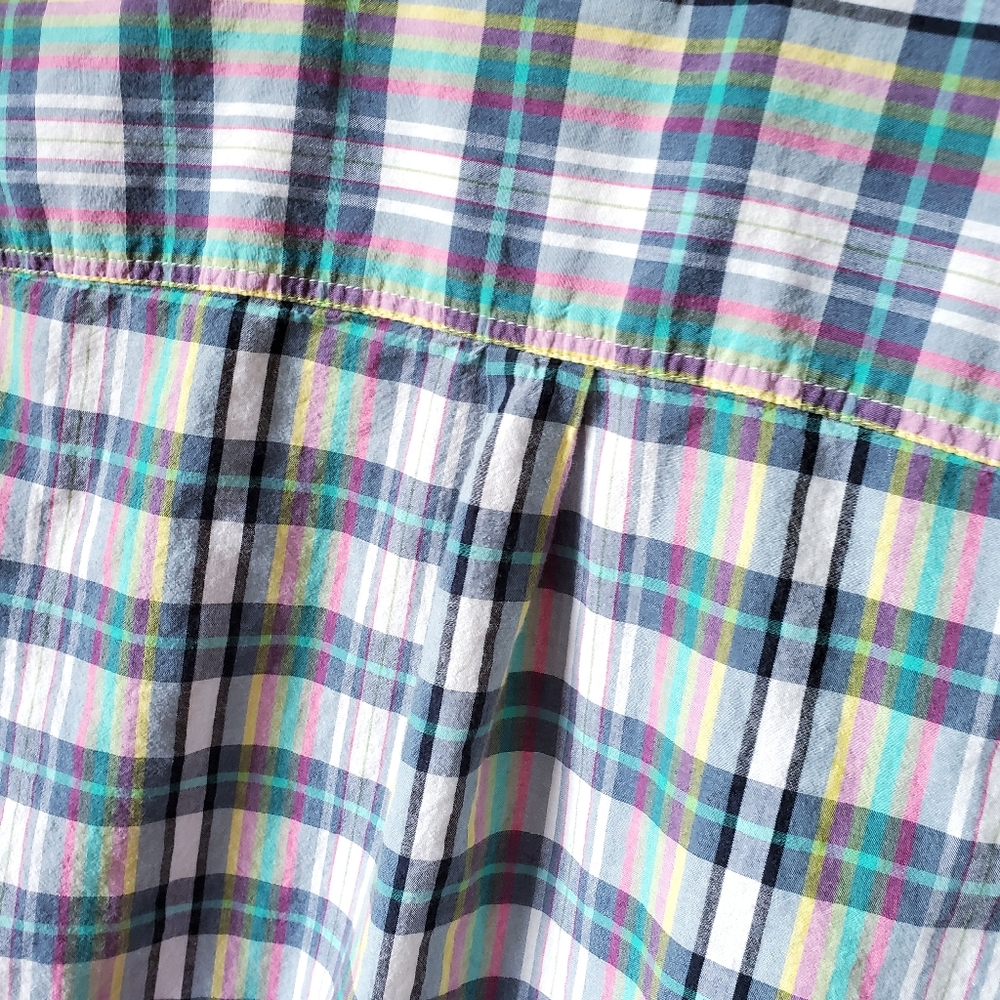 J. Crew Half-Button Plaid Long Sleeve Blouse - Picture 8 of 8